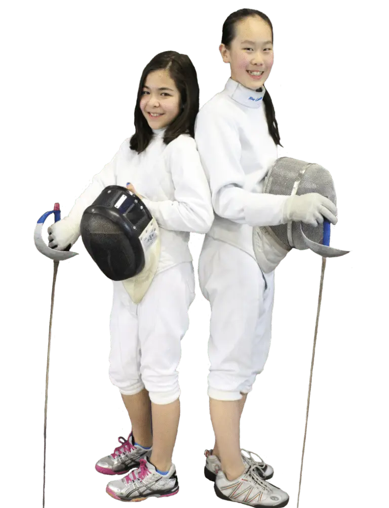 Kids Fencing Two Kids Standing